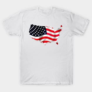 American Flag Map T-Shirt